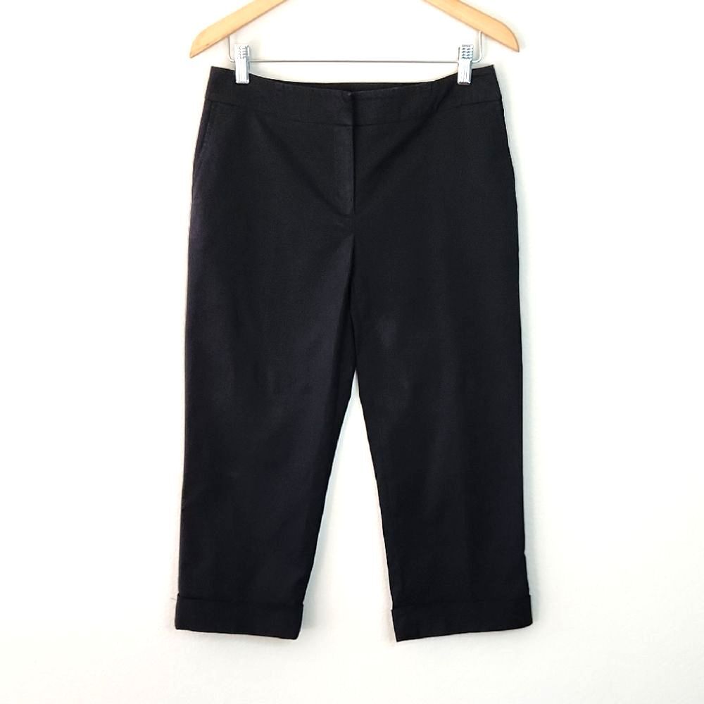 Apostrophe Cropped Black Pants size 6 Casual Cuffed